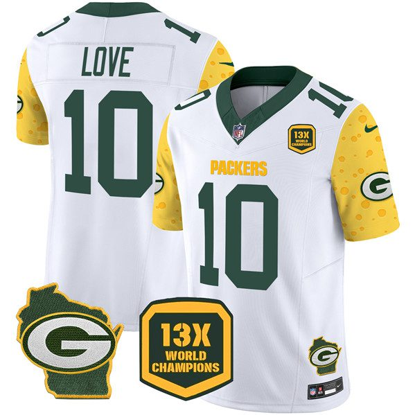 2024 Men Green Bay Packers #10 Jordan Love Nike White Player Game NFL Jersey new style